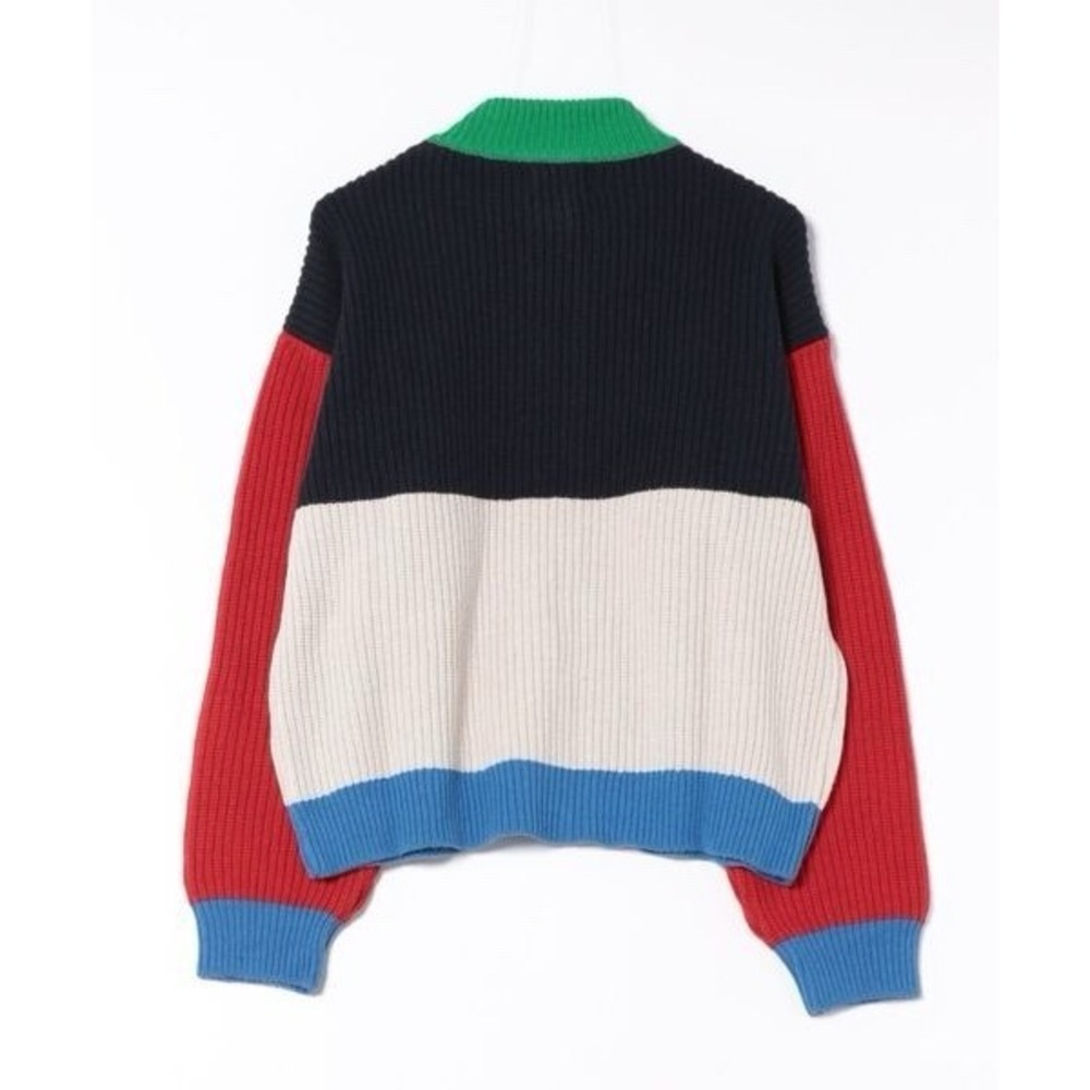 Bobo Choses Color Block Cardigan Sweater Oversized Chunky Knit Size S Preppy - Picture 3 of 11